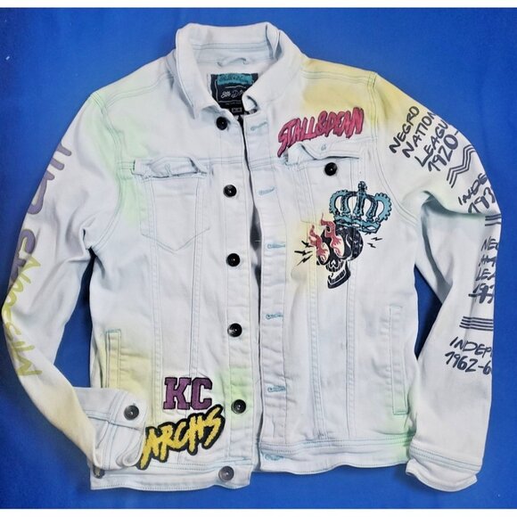 Stall & Dean x 8th Dstrkt Denim Jacket Crown Monarchs  Men's Size Medium - Picture 1 of 16
